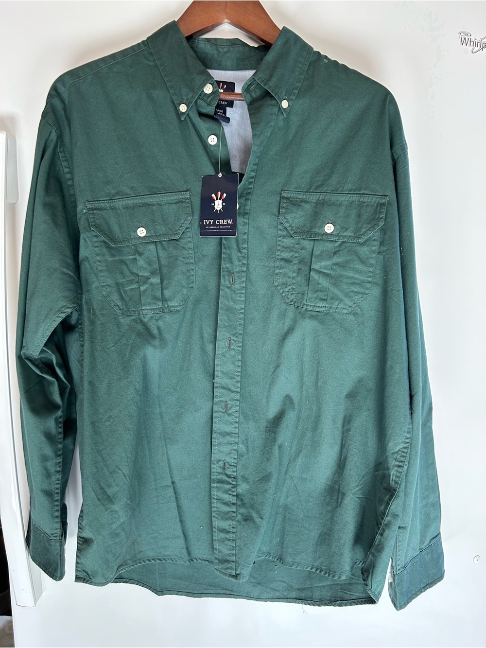 Ivy Crew Hunter green men’s button down Shirt NWT large
